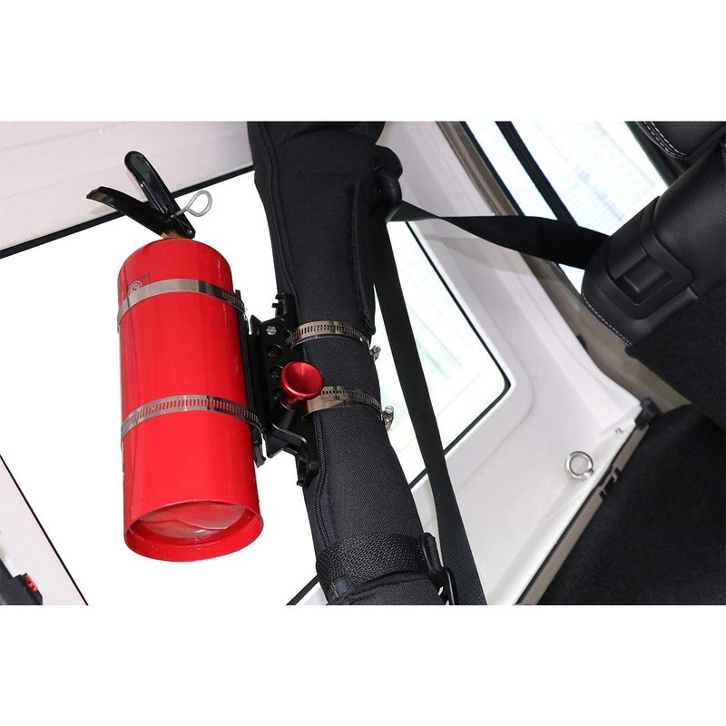 AUFER 1 Year Warranty-Universal Adjustable Roll Bar Fire Extinguisher Mount Holder Compatible with for Jeep Wrangler Gladiator Bronco UTV Polaris RZR Ranger Can Am Camper Van ATV Boat,Aluminum - Image 4